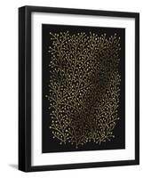 Berry Branches in Black and Gold-Cat Coquillette-Framed Art Print