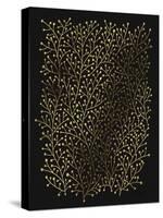 Berry Branches in Black and Gold-Cat Coquillette-Stretched Canvas