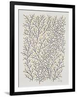 Berry Branches in Gold and Black-Cat Coquillette-Framed Art Print