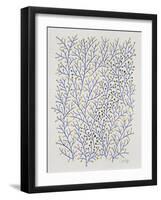 Berry Branches in Gold and Navy-Cat Coquillette-Framed Art Print