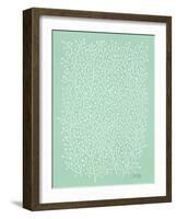 Berry Branches in Mint-Cat Coquillette-Framed Art Print