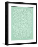 Berry Branches in Mint-Cat Coquillette-Framed Art Print