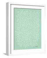 Berry Branches in Mint-Cat Coquillette-Framed Art Print