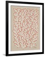 Berry Branches in Tan and Red-Cat Coquillette-Framed Art Print