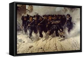 Bersaglieri Charge at Porta Pia-Michele Cammarano-Framed Stretched Canvas