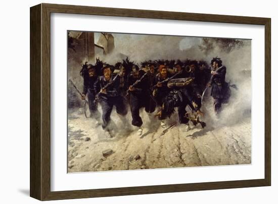 Bersaglieri Charge at Porta Pia-Michele Cammarano-Framed Giclee Print