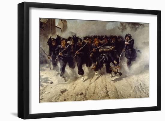 Bersaglieri Charge at Porta Pia-Michele Cammarano-Framed Giclee Print