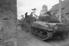 American Tanks Passing through Town to Battle-Bert Brandt-Photographic Print