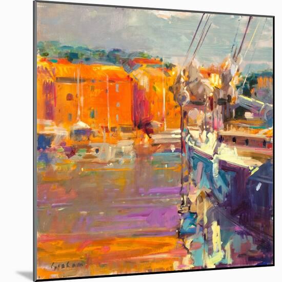 Berth at Saint-Tropez, 2021 (Oil on Canvas)-Peter Graham-Mounted Giclee Print