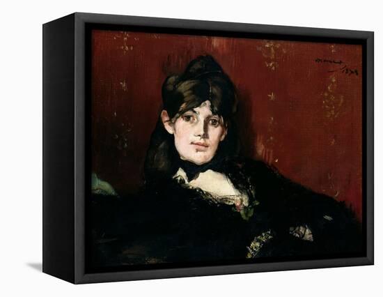 Berthe Morisot (1841-95) Reclining, 1873-Edouard Manet-Framed Stretched Canvas