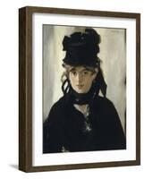 Berthe Morisot au bouquet de violettes-Edouard Manet-Framed Giclee Print