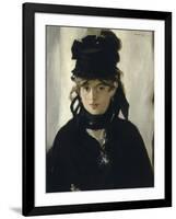 Berthe Morisot au bouquet de violettes-Edouard Manet-Framed Giclee Print