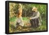 Berthe Morisot Eugene Manet and His Daughter in the Garden Impressionist Art Poster-null-Framed Poster