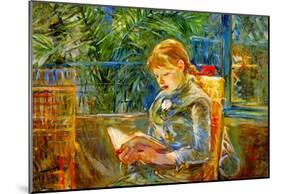 Berthe Morisot Little Girl Reading Art Print Poster-null-Mounted Poster