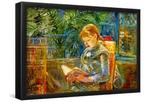 Berthe Morisot Little Girl Reading Art Print Poster-null-Framed Poster