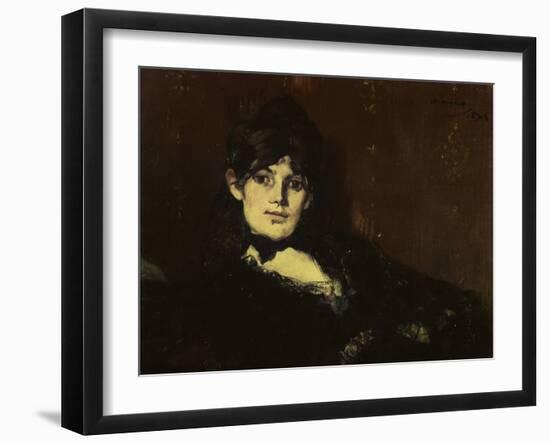 Berthe Morisot Reclining-Edouard Manet-Framed Giclee Print