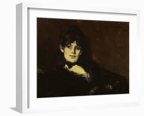 Berthe Morisot Reclining-Edouard Manet-Framed Giclee Print