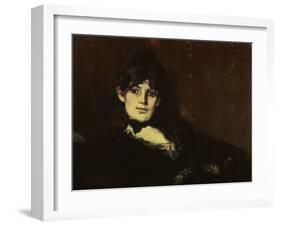 Berthe Morisot Reclining-Edouard Manet-Framed Giclee Print