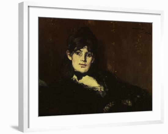 Berthe Morisot Reclining-Edouard Manet-Framed Giclee Print