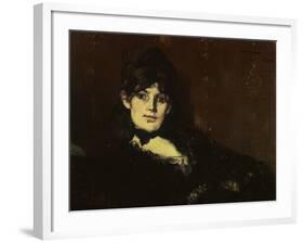 Berthe Morisot Reclining-Edouard Manet-Framed Giclee Print