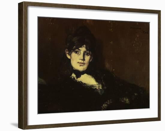 Berthe Morisot Reclining-Edouard Manet-Framed Giclee Print