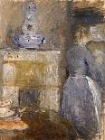 Junges Madchen mit Kafig Portrait-Berthe Morisot-Framed Art Print