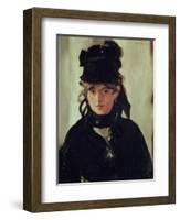 Berthe Morisot with a Bouquet of Violets, 1872-Edouard Manet-Framed Premium Giclee Print