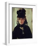 Berthe Morisot with a Bouquet of Violets, 1872-Edouard Manet-Framed Premium Giclee Print