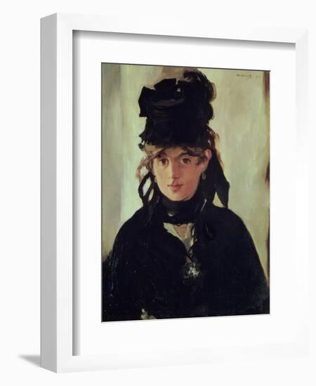 Berthe Morisot with a Bouquet of Violets, 1872-Edouard Manet-Framed Premium Giclee Print