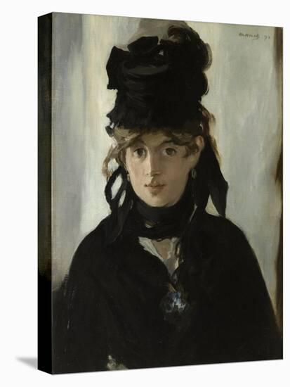 Berthe Morisot with a Bouquet of Violets, C. 1880-Edouard Manet-Stretched Canvas