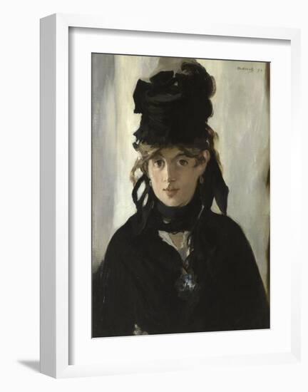 Berthe Morisot with Bouquet of Violets, 1872-Edouard Manet-Framed Art Print