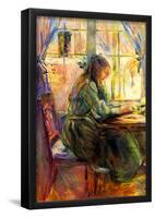 Berthe Morisot Young Girl Writing Art Print Poster-null-Framed Poster