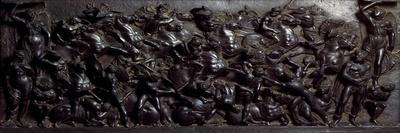 Battle Between Romans and Barbarians-Bertoldo Di Giovanni-Framed Stretched Canvas