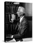 Bertrand Russell Sitting at His Desk at California University at Los Angeles-Peter Stackpole-Stretched Canvas