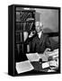 Bertrand Russell Sitting at His Desk at California University at Los Angeles-Peter Stackpole-Framed Stretched Canvas