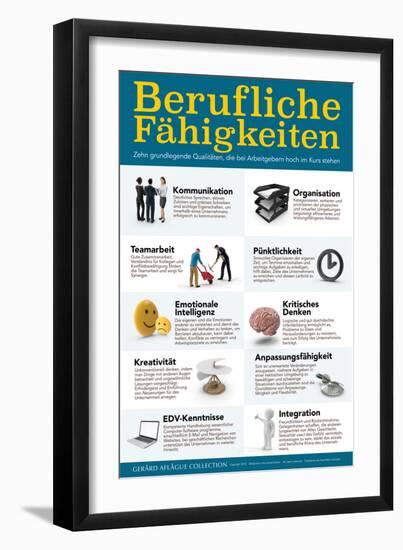 Berufliche Fähigkeiten - Job Skills (German)-Gerard Aflague Collection-Framed Art Print
