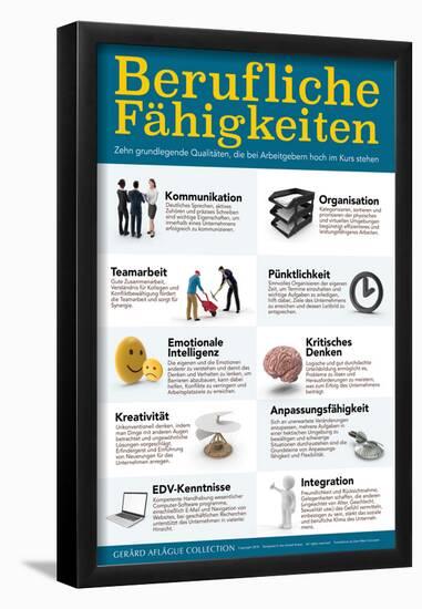 Berufliche Fähigkeiten - Job Skills (German)-Gerard Aflague Collection-Framed Poster