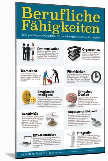 Berufliche Fähigkeiten - Job Skills (German)-Gerard Aflague Collection-Mounted Poster