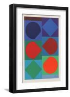 Beryll, from Souvenirs de Portraits d'Artistes. Jacques Prevert: Le Coeur l'ouvre-Victor Vasarely-Framed Collectable Print
