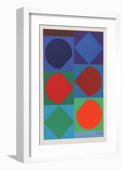 Beryll, from Souvenirs de Portraits d'Artistes. Jacques Prevert: Le Coeur l'ouvre-Victor Vasarely-Framed Collectable Print