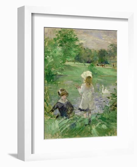 Beside a Lake, 1883-Berthe Morisot-Framed Premium Giclee Print