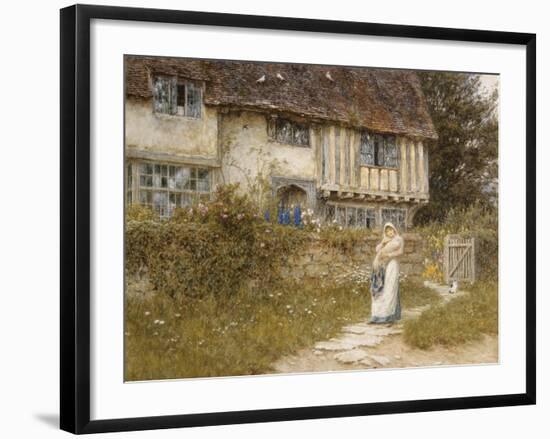 Beside the Old Church Gate Farm, Smarden, Kent (Watercolour with Scratching Out)-Helen Allingham-Framed Giclee Print