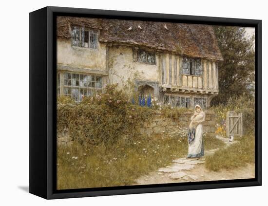 Beside the Old Church Gate Farm, Smarden, Kent (Watercolour with Scratching Out)-Helen Allingham-Framed Stretched Canvas