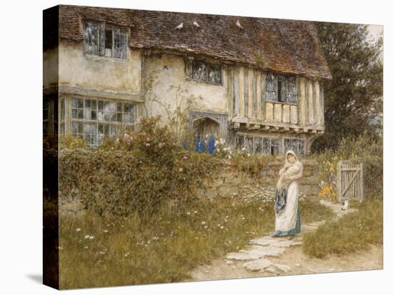 Beside the Old Church Gate Farm, Smarden, Kent (Watercolour with Scratching Out)-Helen Allingham-Stretched Canvas