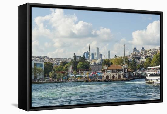 Besiktas Ferry Station and Barbaros Park-Guido Cozzi-Framed Stretched Canvas