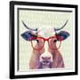 Bespectacled Bovine I-Victoria Borges-Framed Premium Giclee Print