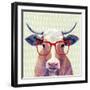 Bespectacled Bovine I-Victoria Borges-Framed Art Print