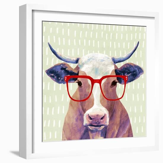 Bespectacled Bovine I-Victoria Borges-Framed Art Print