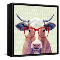 Bespectacled Bovine I-Victoria Borges-Framed Stretched Canvas