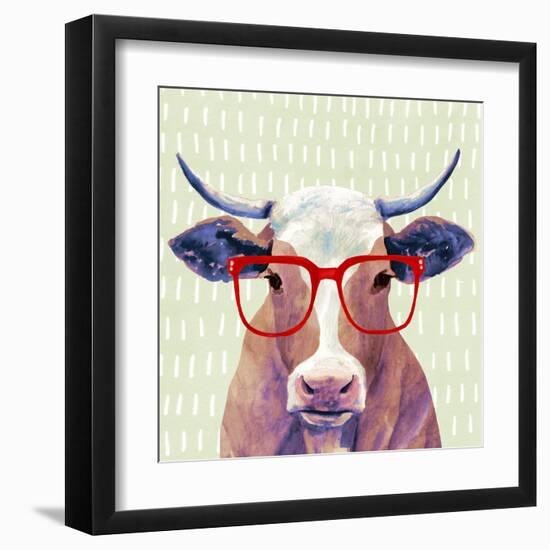 Bespectacled Bovine I-Victoria Borges-Framed Art Print